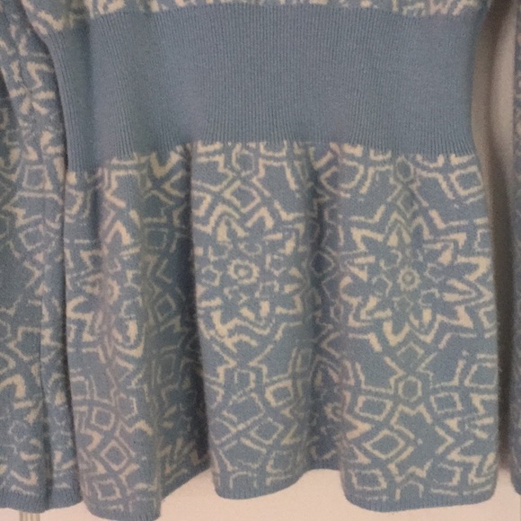 Sundance Catalog Soft Baby Blue Snowflake Sweater - Picture 7 of 9